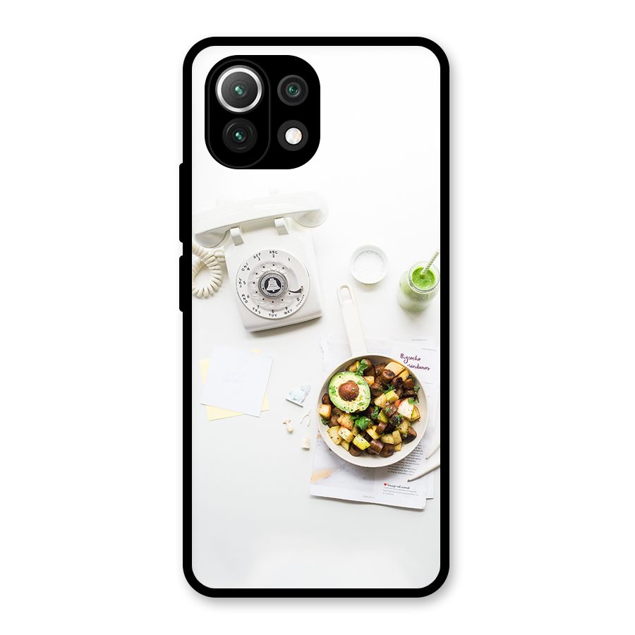 Morning Breakfast Glass Back Case for Mi 11 Lite