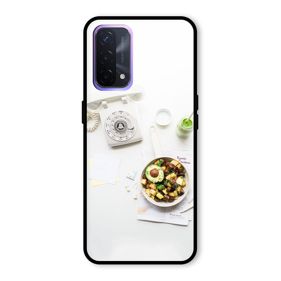 Morning Breakfast Glass Back Case for Oppo A74 5G