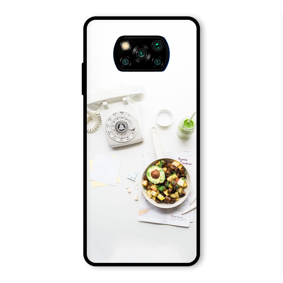 Morning Breakfast Glass Back Case for Poco X3 Pro