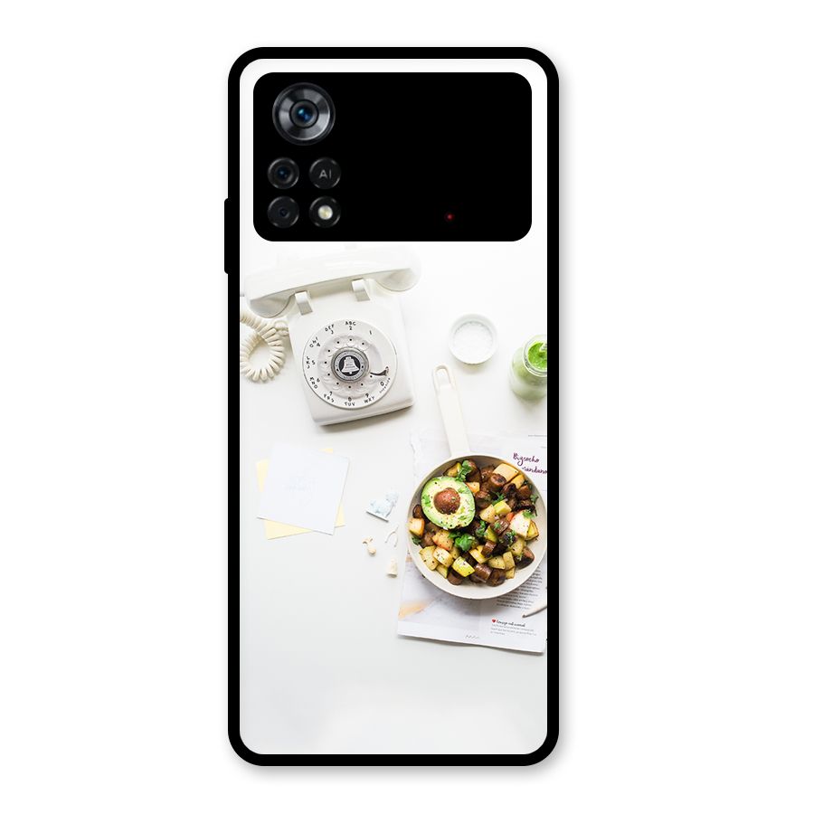Morning Breakfast Glass Back Case for Poco X4 Pro 5G