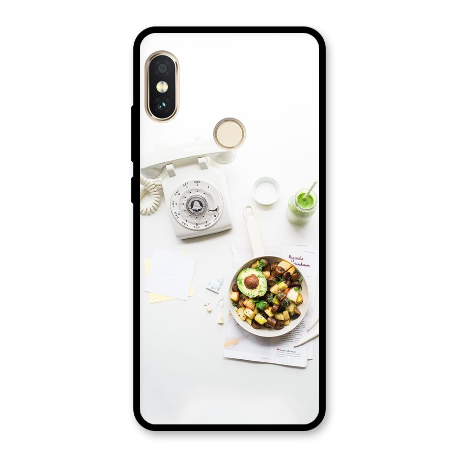 Morning Breakfast Glass Back Case for Redmi Note 5 Pro