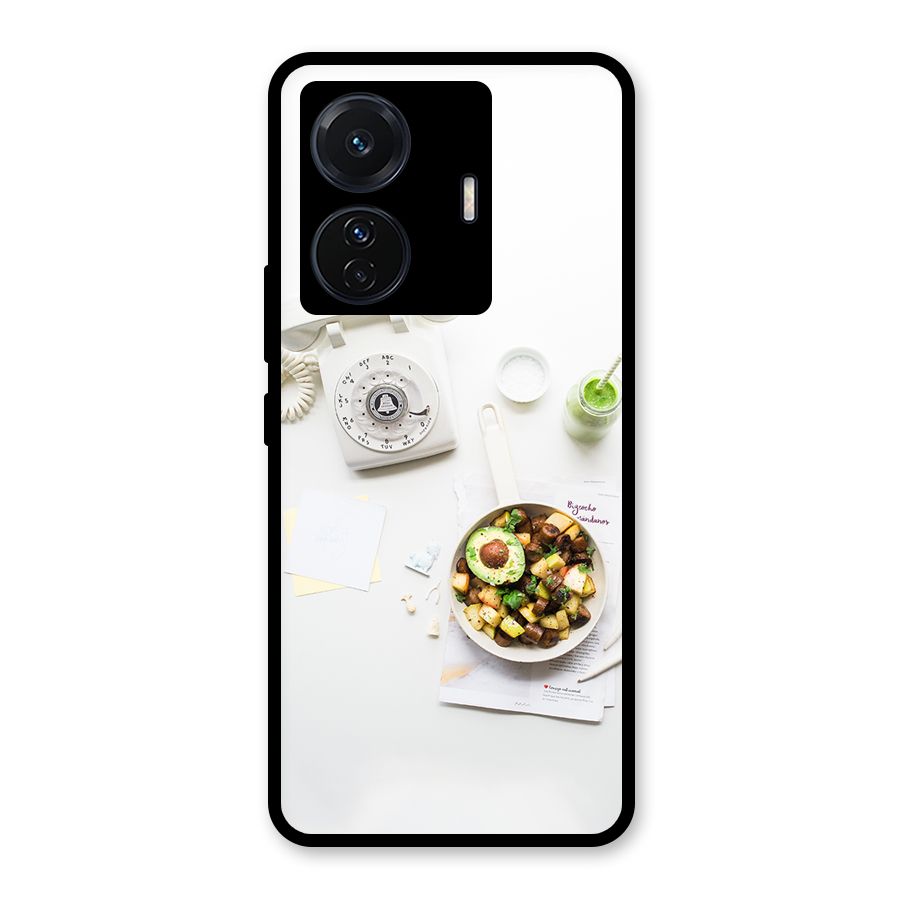 Morning Breakfast Glass Back Case for Vivo T1 Pro