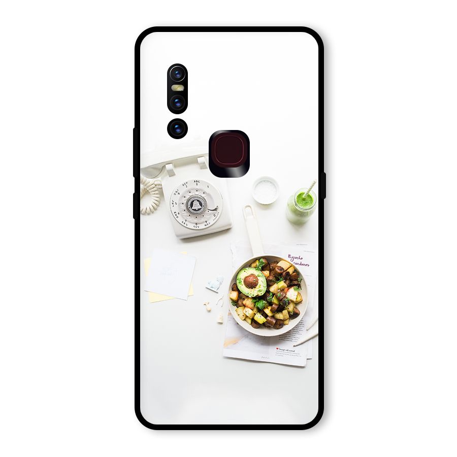 Morning Breakfast Glass Back Case for Vivo V15