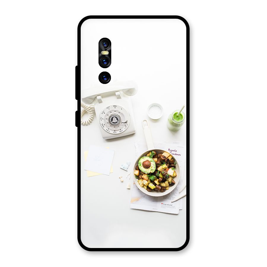 Morning Breakfast Glass Back Case for Vivo V15 Pro