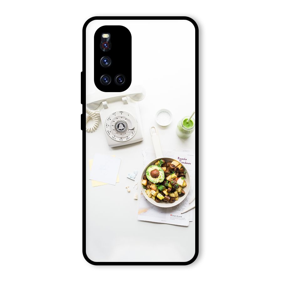 Morning Breakfast Glass Back Case for Vivo V19