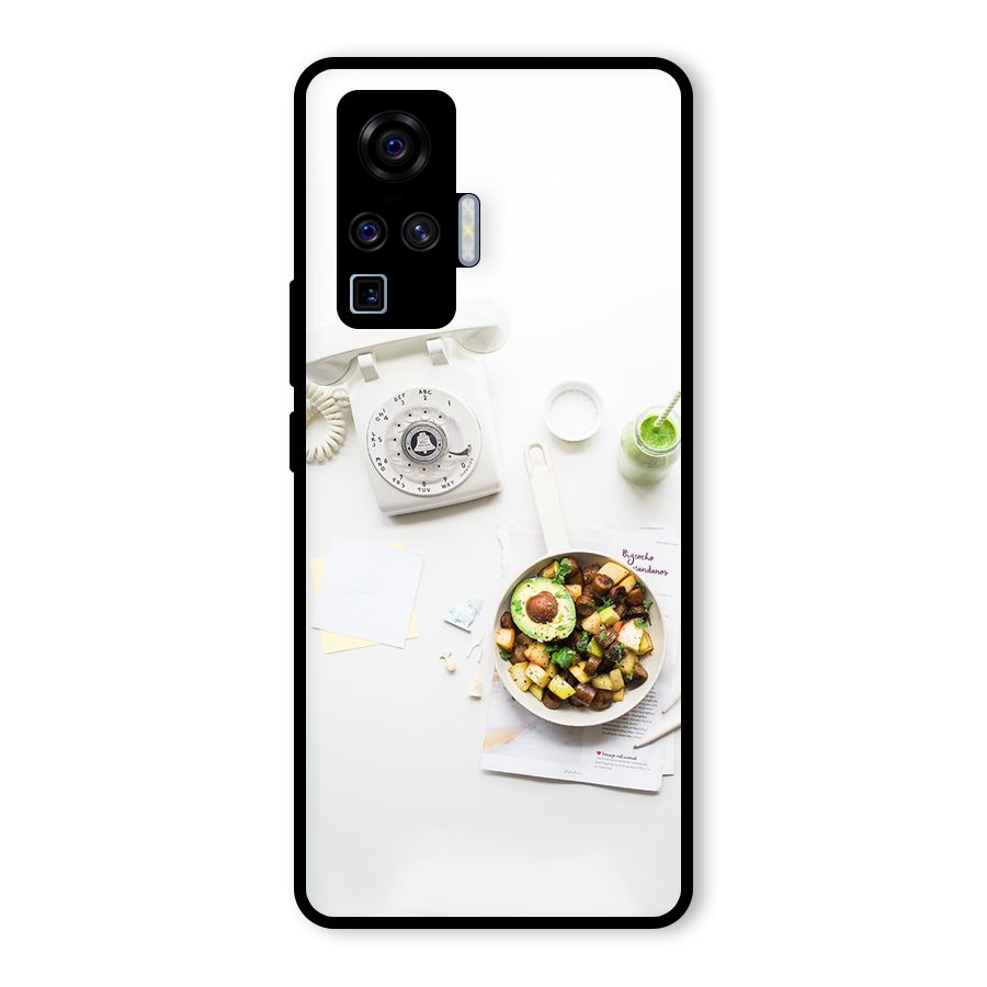 Morning Breakfast Glass Back Case for Vivo X50 Pro