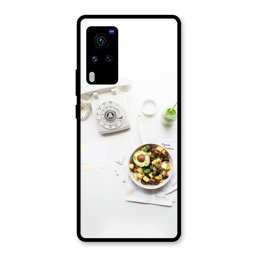 Morning Breakfast Glass Back Case for Vivo X60 Pro