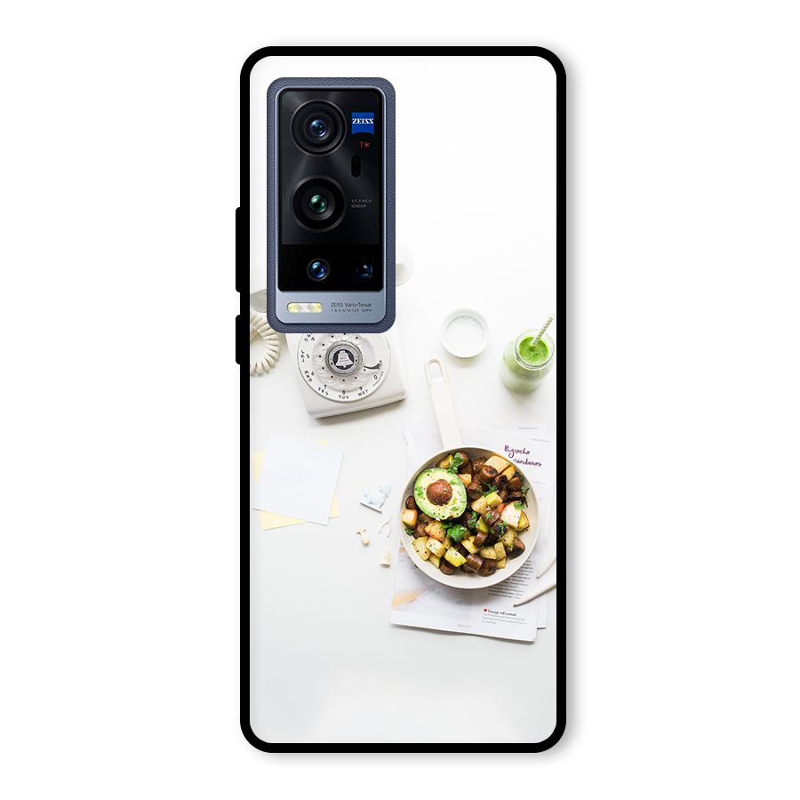 Morning Breakfast Glass Back Case for Vivo X60 Pro Plus