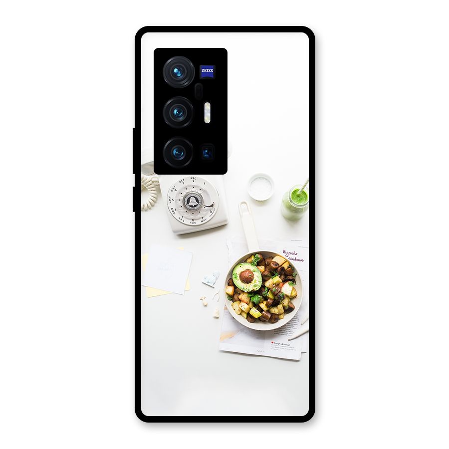 Morning Breakfast Glass Back Case for Vivo X70 Pro Plus