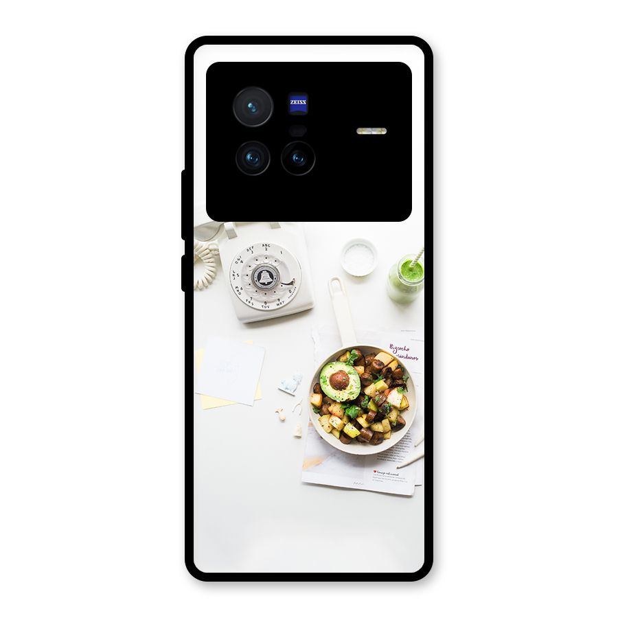 Morning Breakfast Glass Back Case for Vivo X80