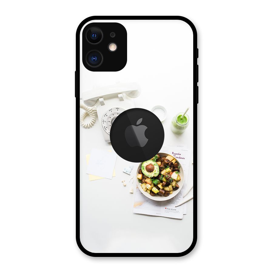 Morning Breakfast Glass Back Case for iPhone 11 Logo Cut