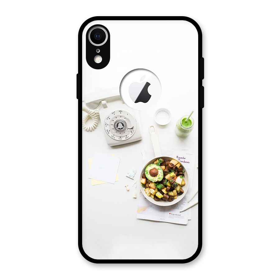 Morning Breakfast Glass Back Case for iPhone XR Logo Cut
