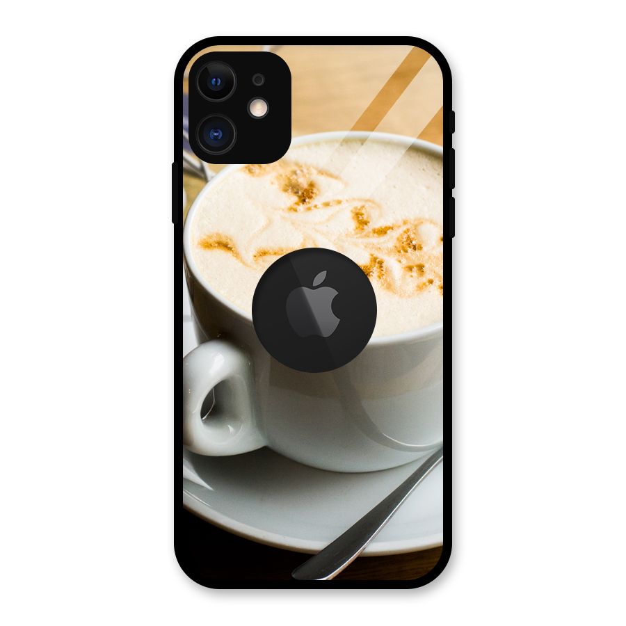 Morning Coffee Glass Back Case for iPhone 11 Logo Cut