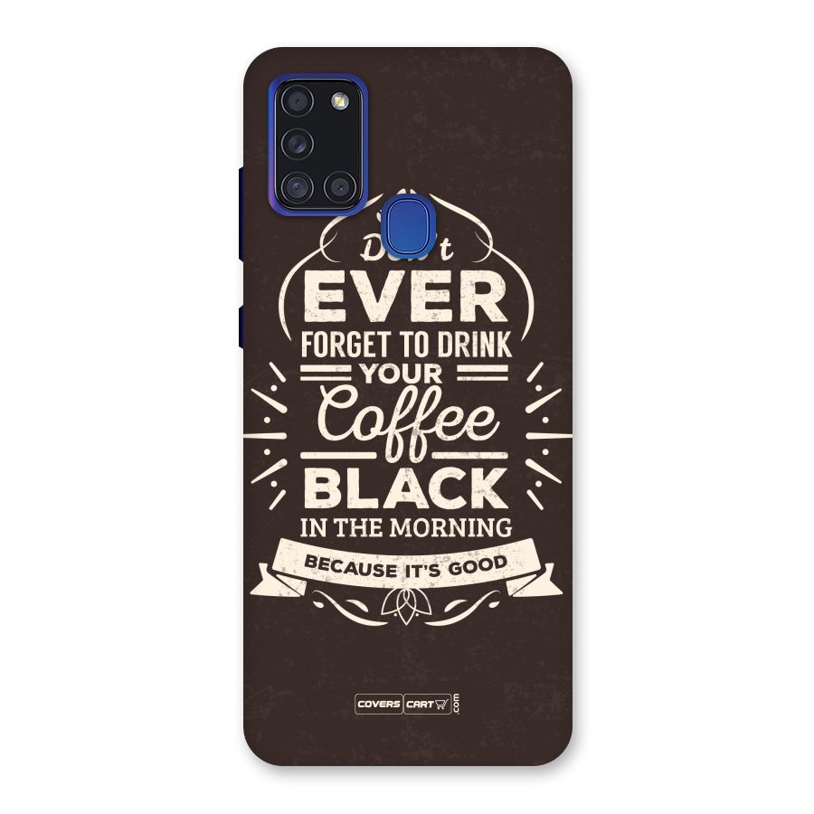 Morning Coffee Love Back Case for Galaxy A21s