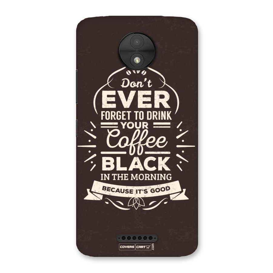 Morning Coffee Love Back Case for Moto C