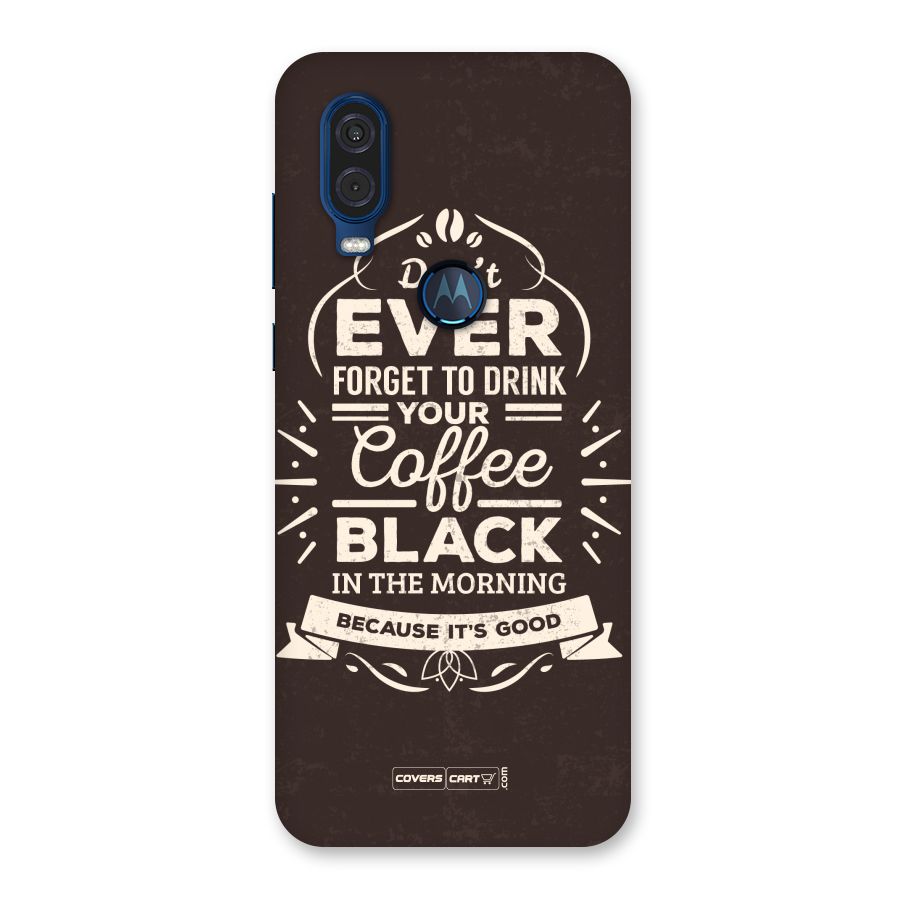 Morning Coffee Love Back Case for Motorola One Vision