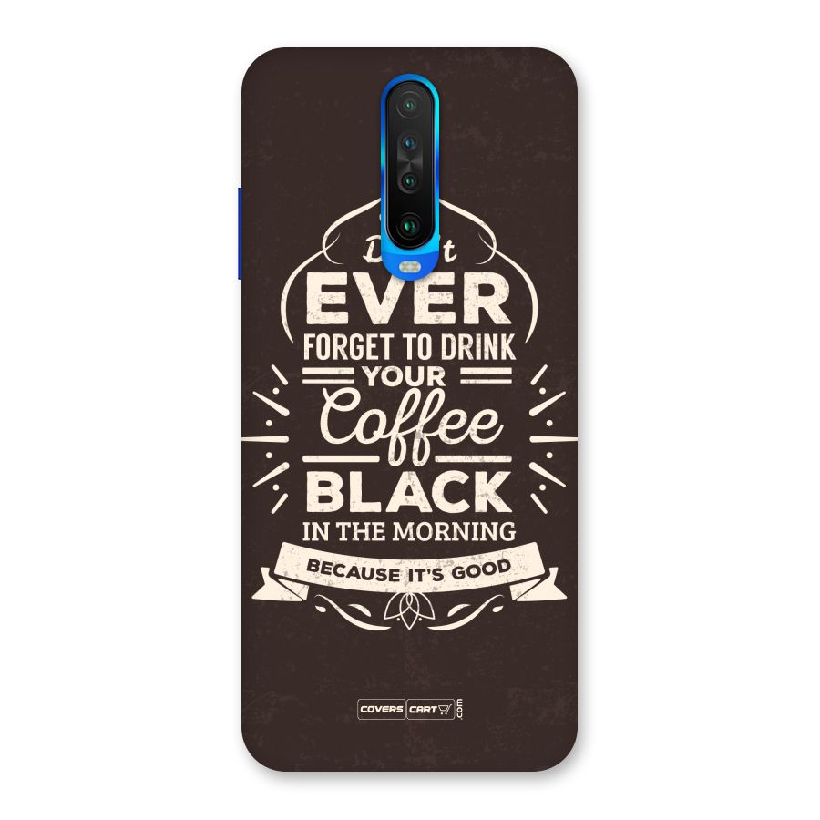 Morning Coffee Love Back Case for Poco X2