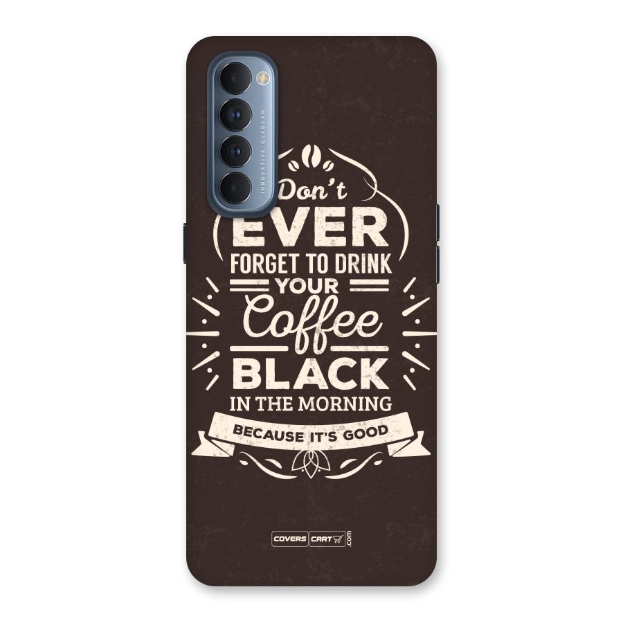 Morning Coffee Love Back Case for Reno4 Pro