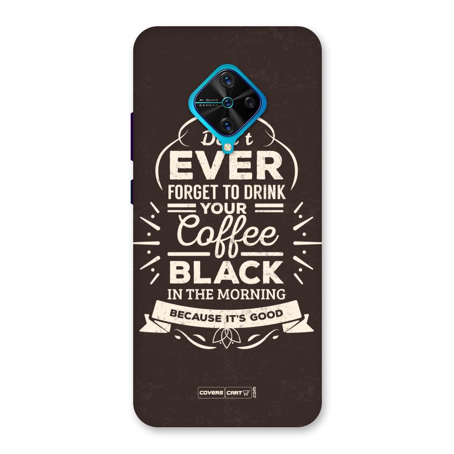 Morning Coffee Love Back Case for Vivo S1 Pro