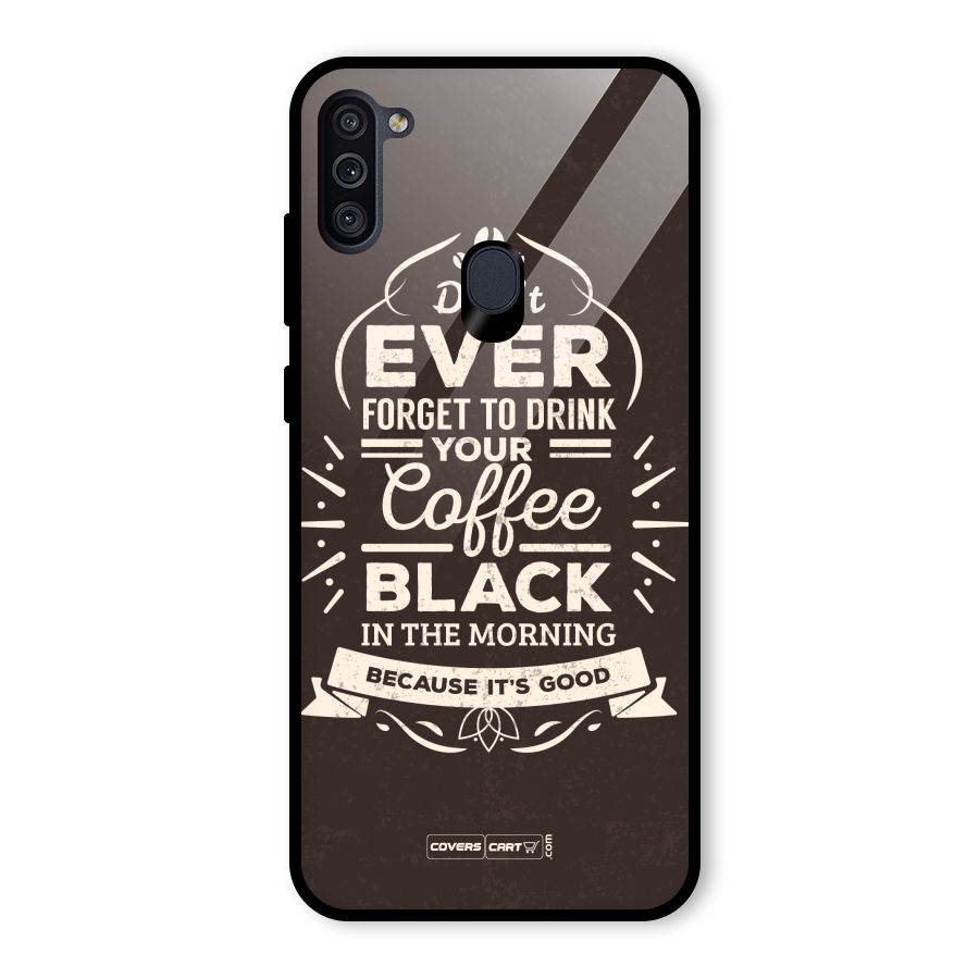 Morning Coffee Love Glass Back Case for Galaxy M11