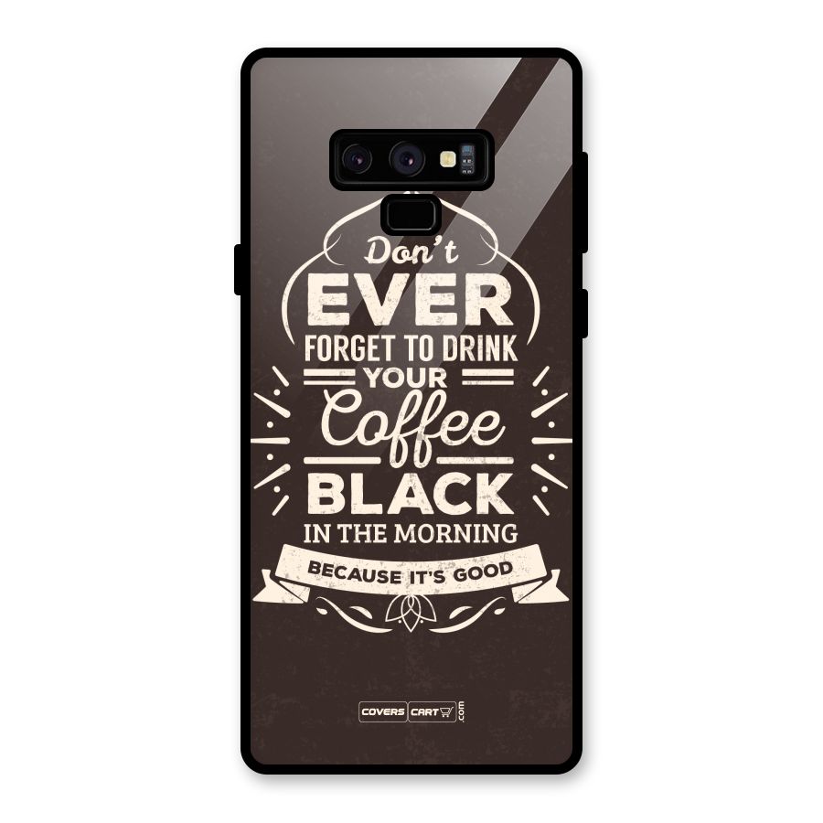 Morning Coffee Love Glass Back Case for Galaxy Note 9