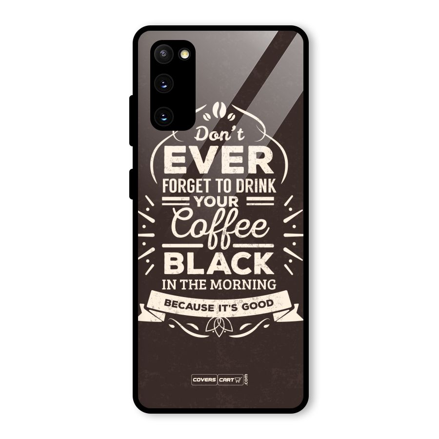 Morning Coffee Love Glass Back Case for Galaxy S20 FE