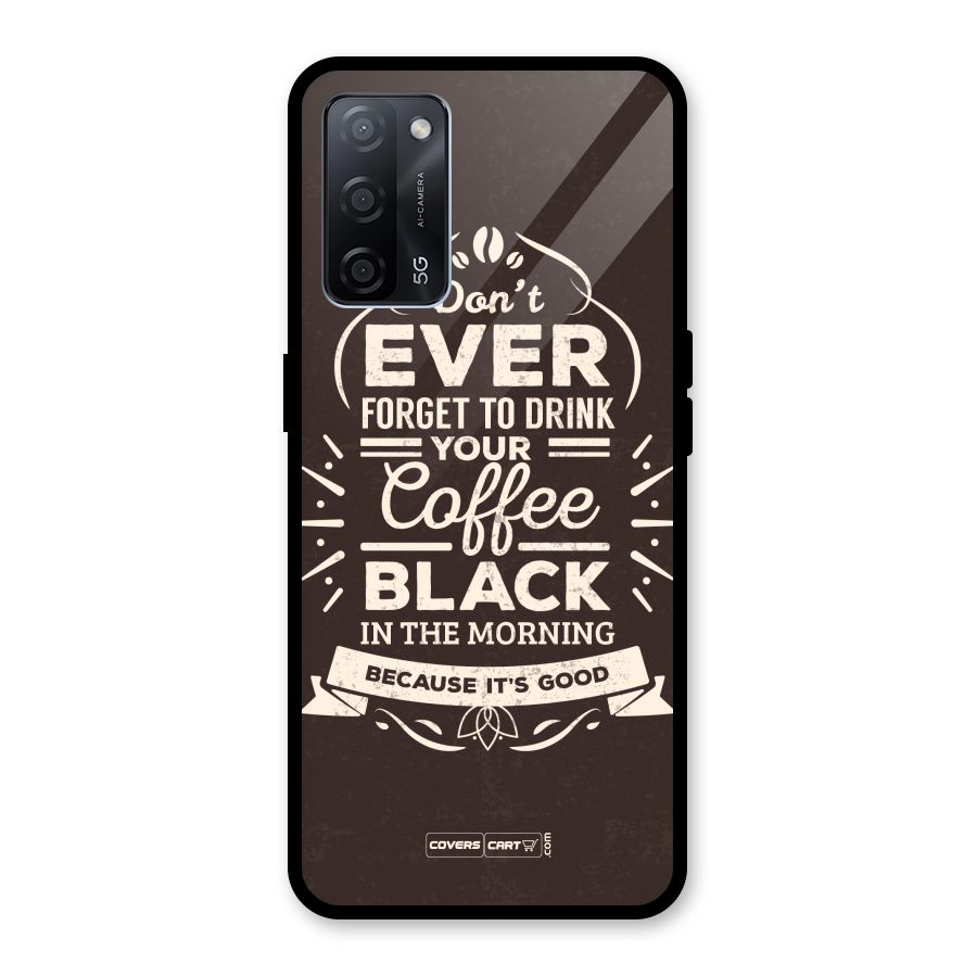 Morning Coffee Love Glass Back Case for Oppo A53s 5G
