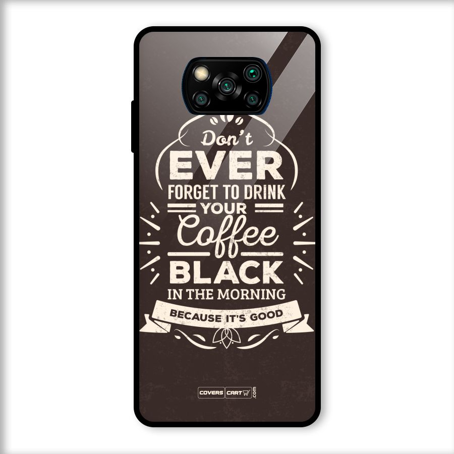 Morning Coffee Love Glass Back Case for Poco X3