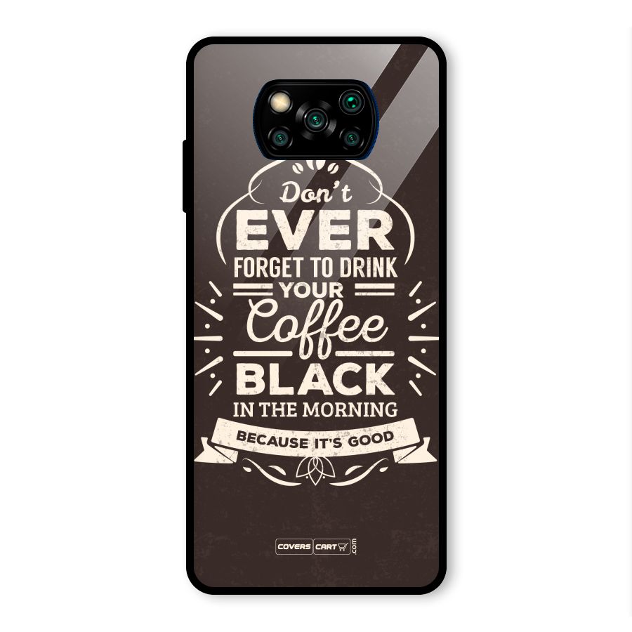 Morning Coffee Love Glass Back Case for Poco X3 Pro