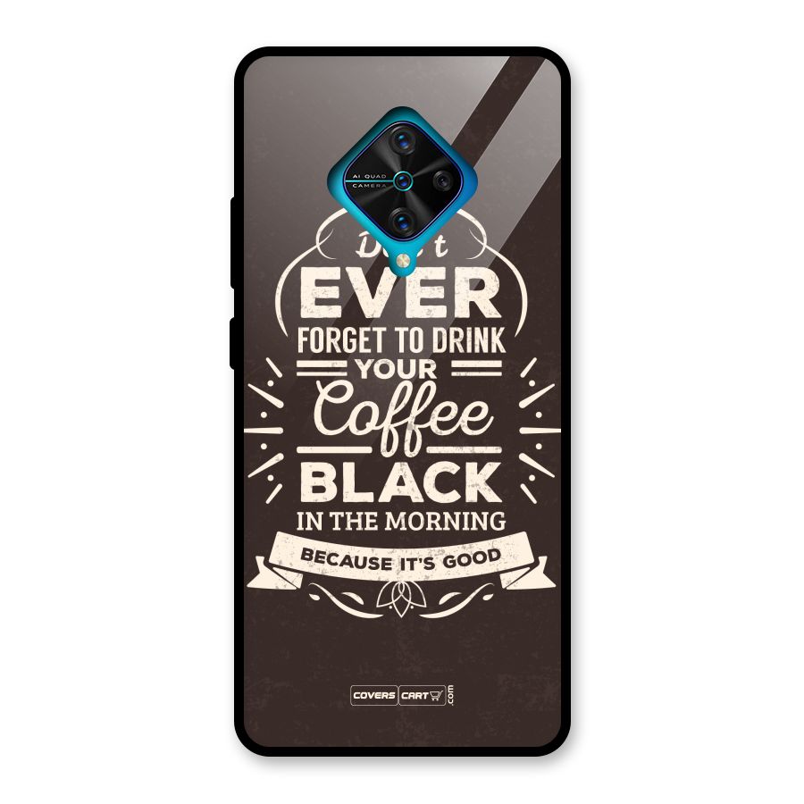 Morning Coffee Love Glass Back Case for Vivo S1 Pro