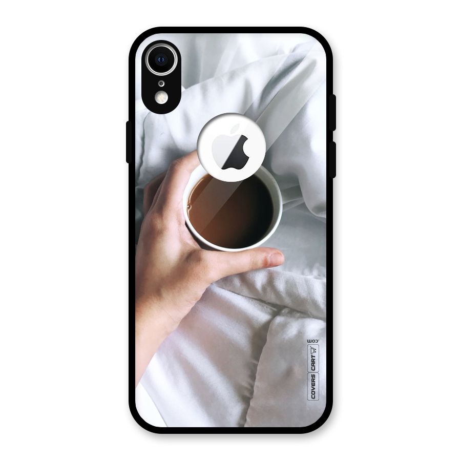 Morning Mocha Glass Back Case for iPhone XR Logo Cut