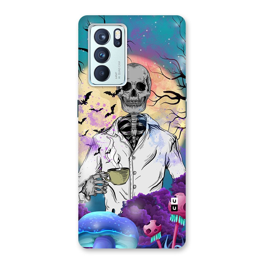 Morning Tea Skull Back Case for Oppo Reno6 Pro 5G