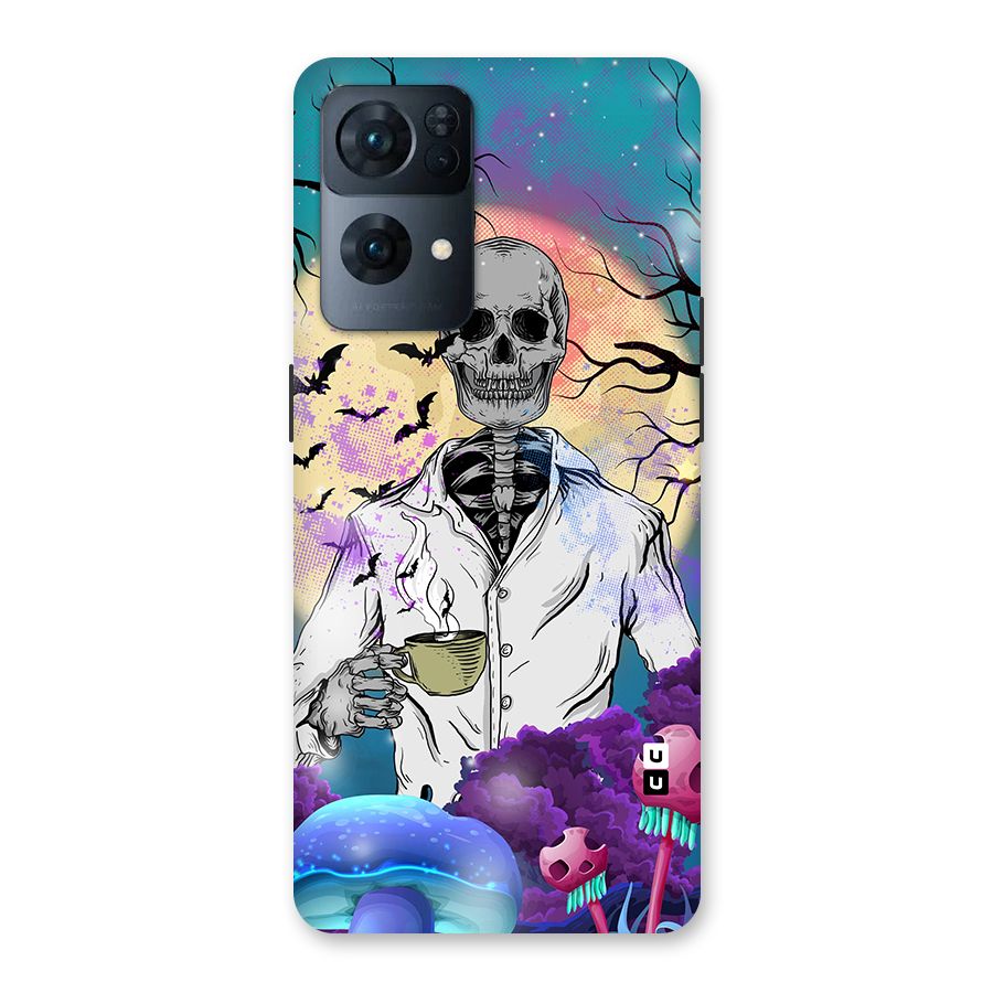 Morning Tea Skull Back Case for Oppo Reno7 Pro 5G