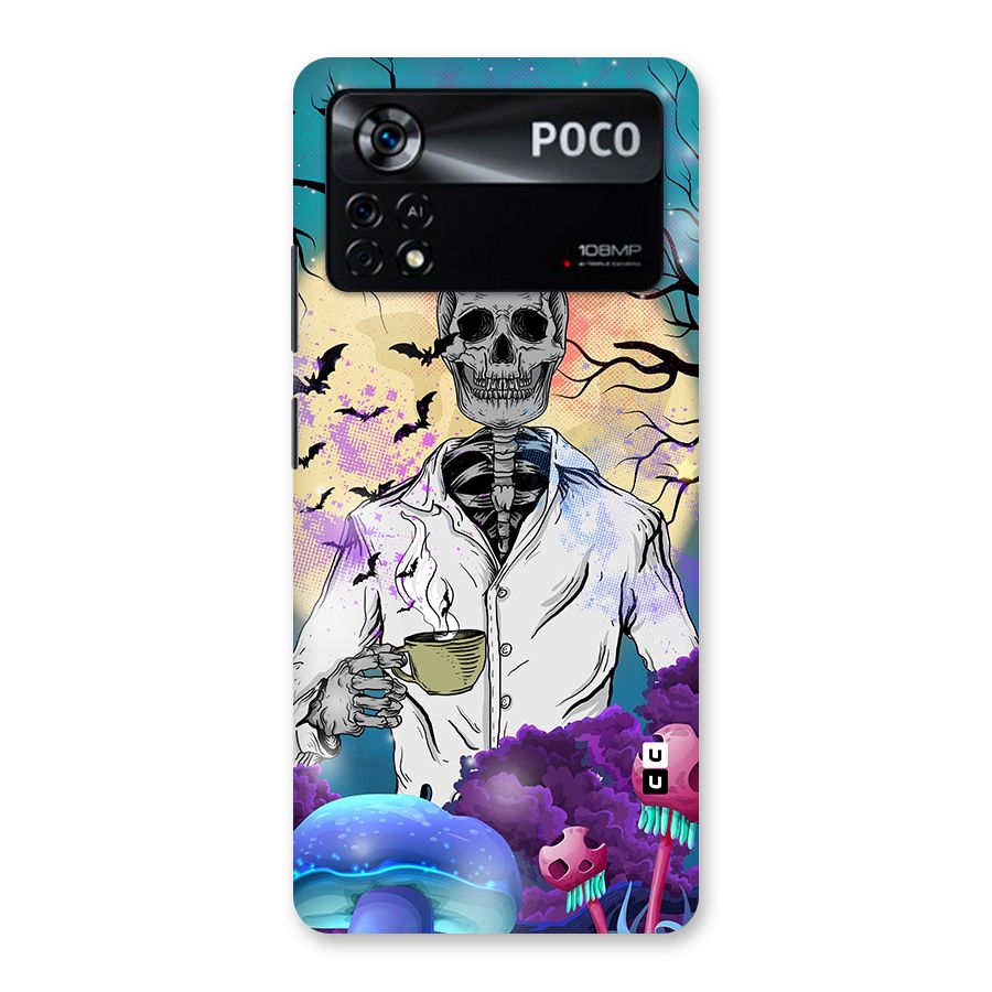 Morning Tea Skull Back Case for Poco X4 Pro 5G