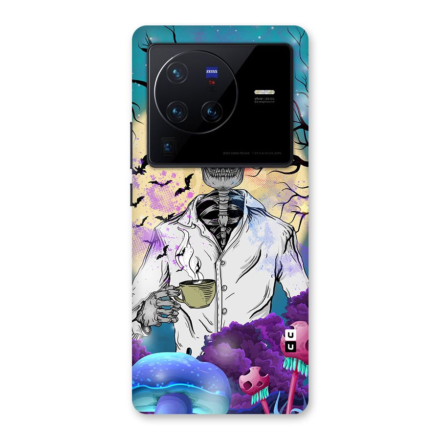 Morning Tea Skull Back Case for Vivo X80 Pro