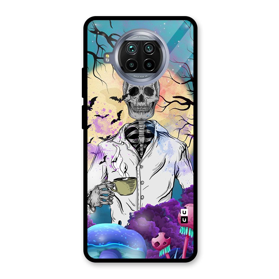 Morning Tea Skull Glass Back Case for Mi 10i