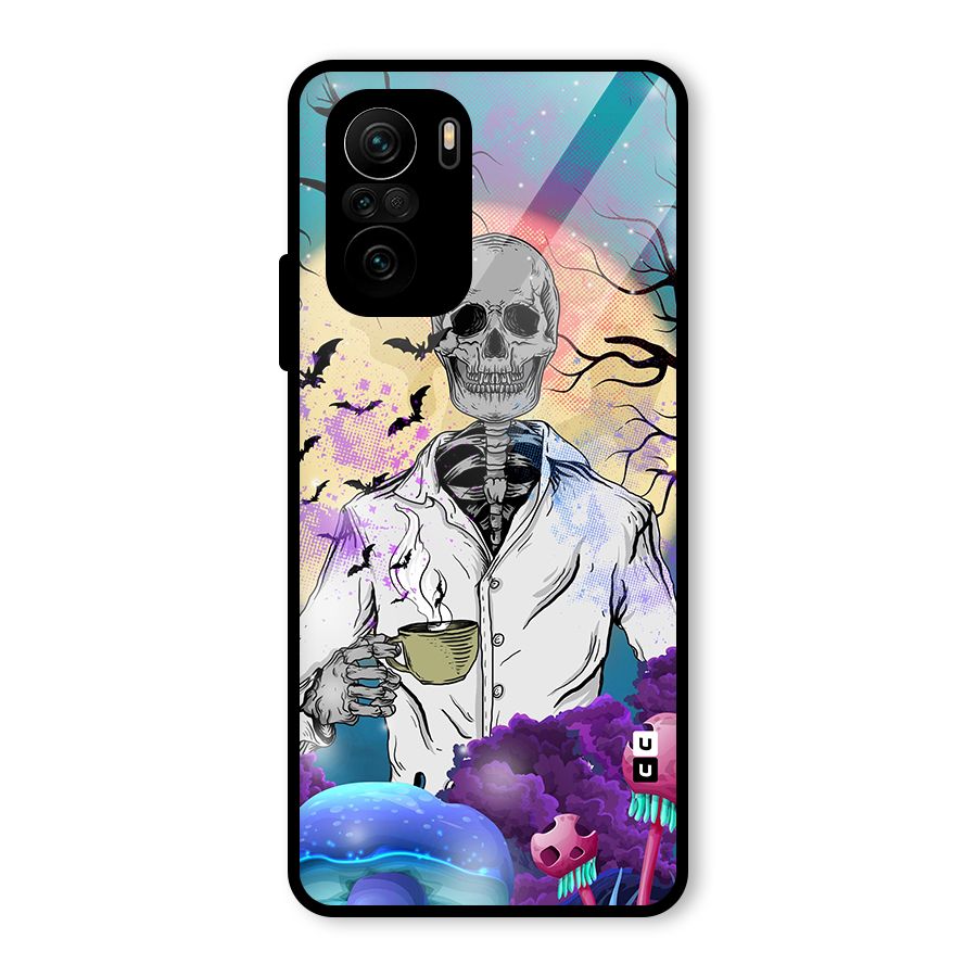 Morning Tea Skull Glass Back Case for Mi 11x