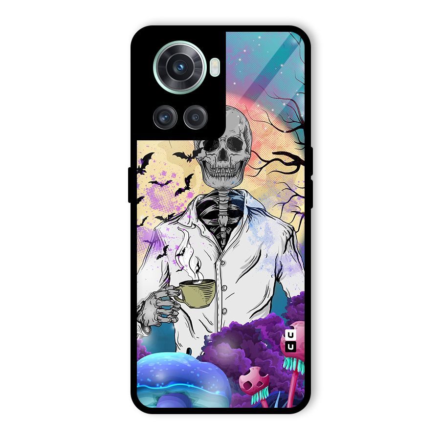 Morning Tea Skull Glass Back Case for OnePlus 10R