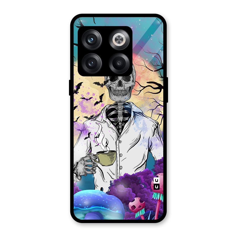 Morning Tea Skull Glass Back Case for OnePlus 10T