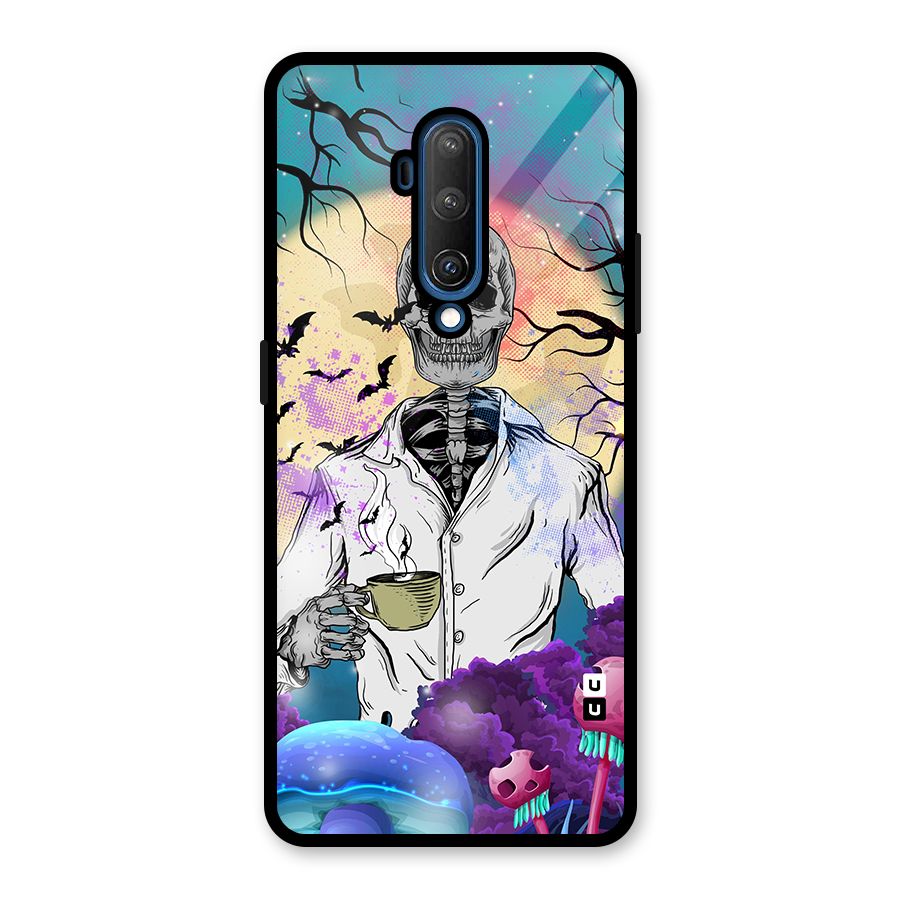 Morning Tea Skull Glass Back Case for OnePlus 7T Pro