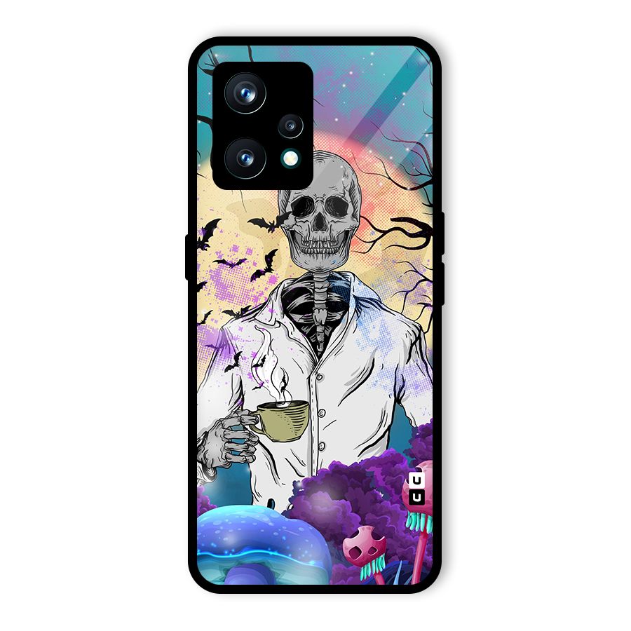 Morning Tea Skull Glass Back Case for Realme 9 Pro Plus 5G