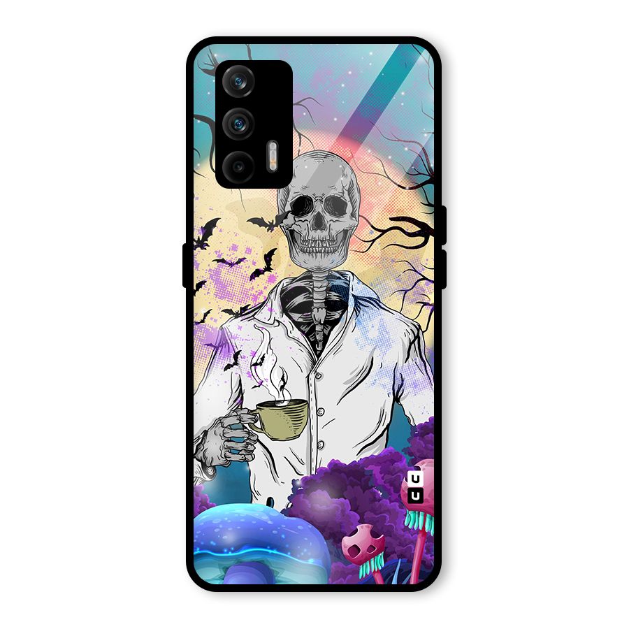 Morning Tea Skull Glass Back Case for Realme GT 5G