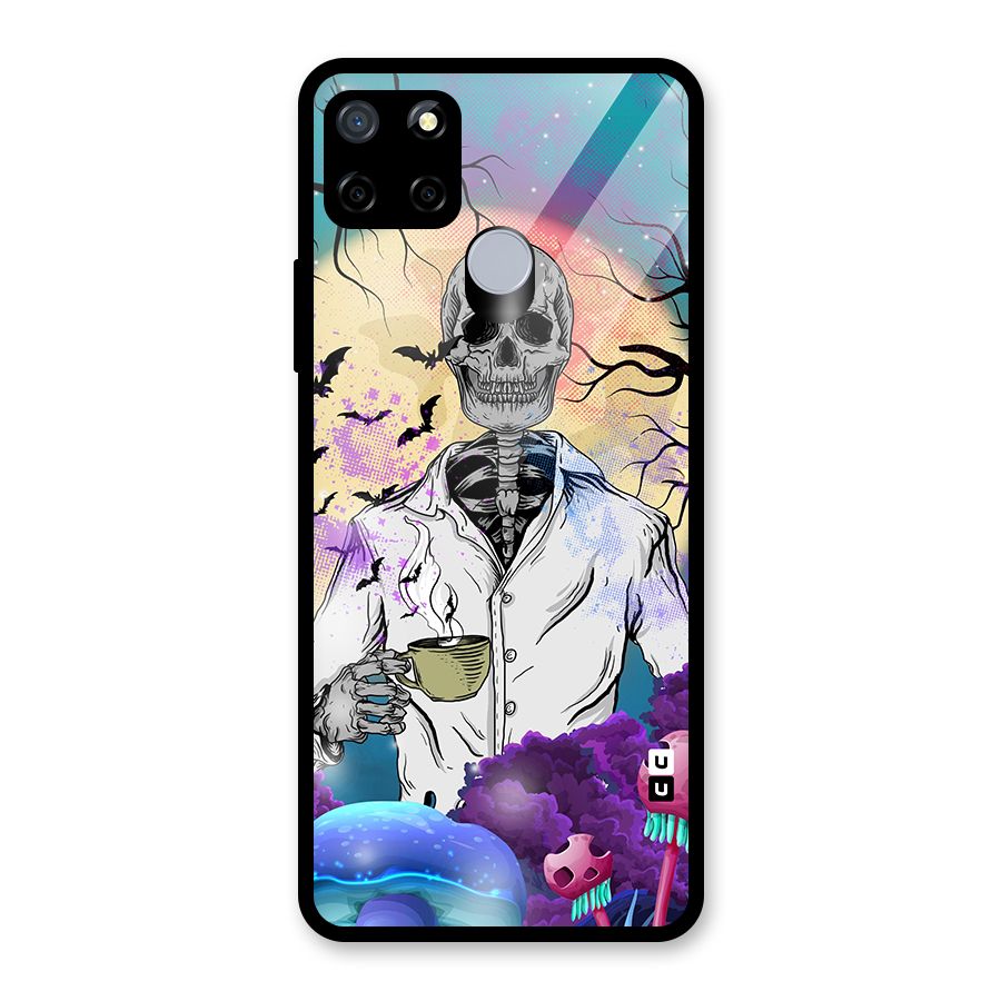 Morning Tea Skull Glass Back Case for Realme Narzo 30A