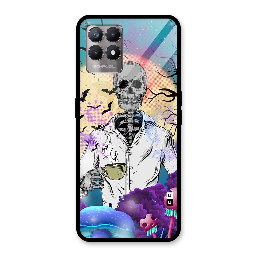 Morning Tea Skull Glass Back Case for Realme Narzo 50