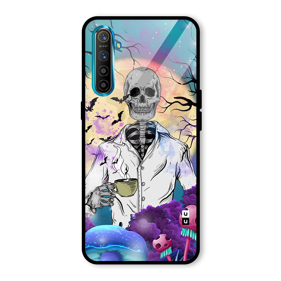 Morning Tea Skull Glass Back Case for Realme X2