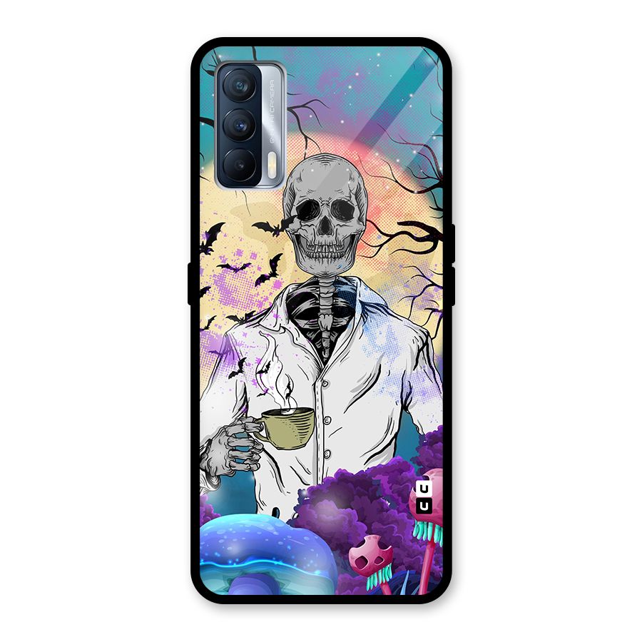 Morning Tea Skull Glass Back Case for Realme X7