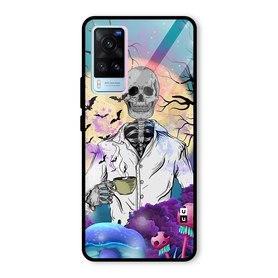 Morning Tea Skull Glass Back Case for Vivo X60