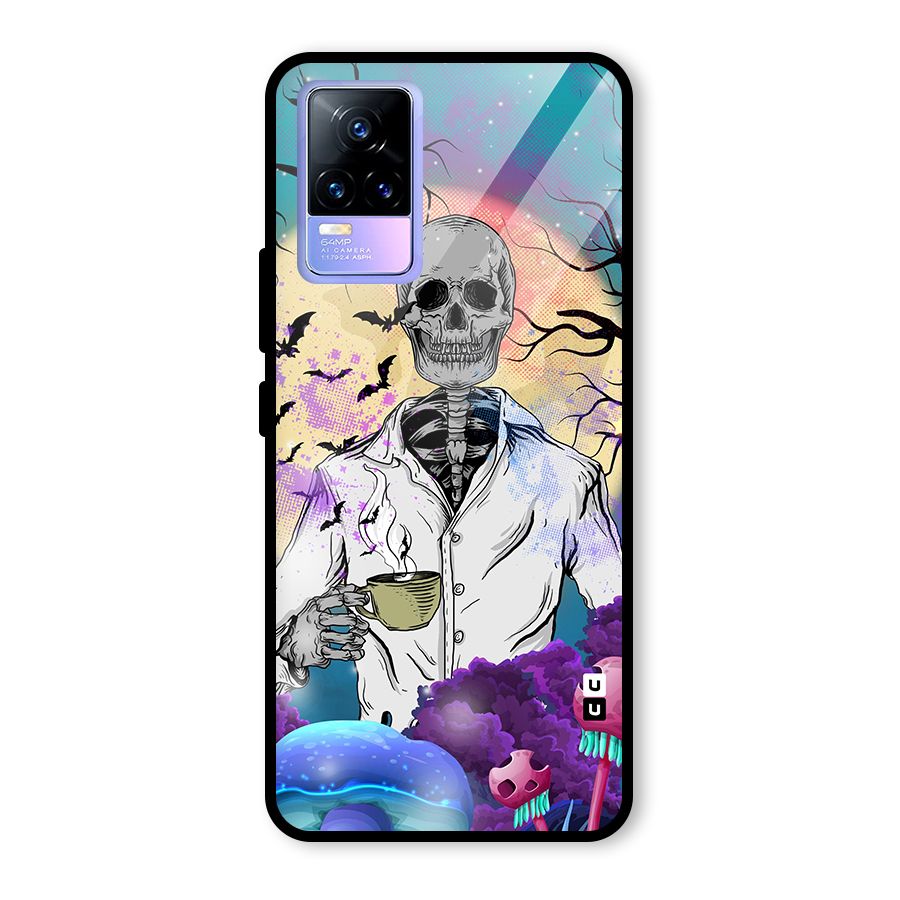 Morning Tea Skull Glass Back Case for Vivo Y73