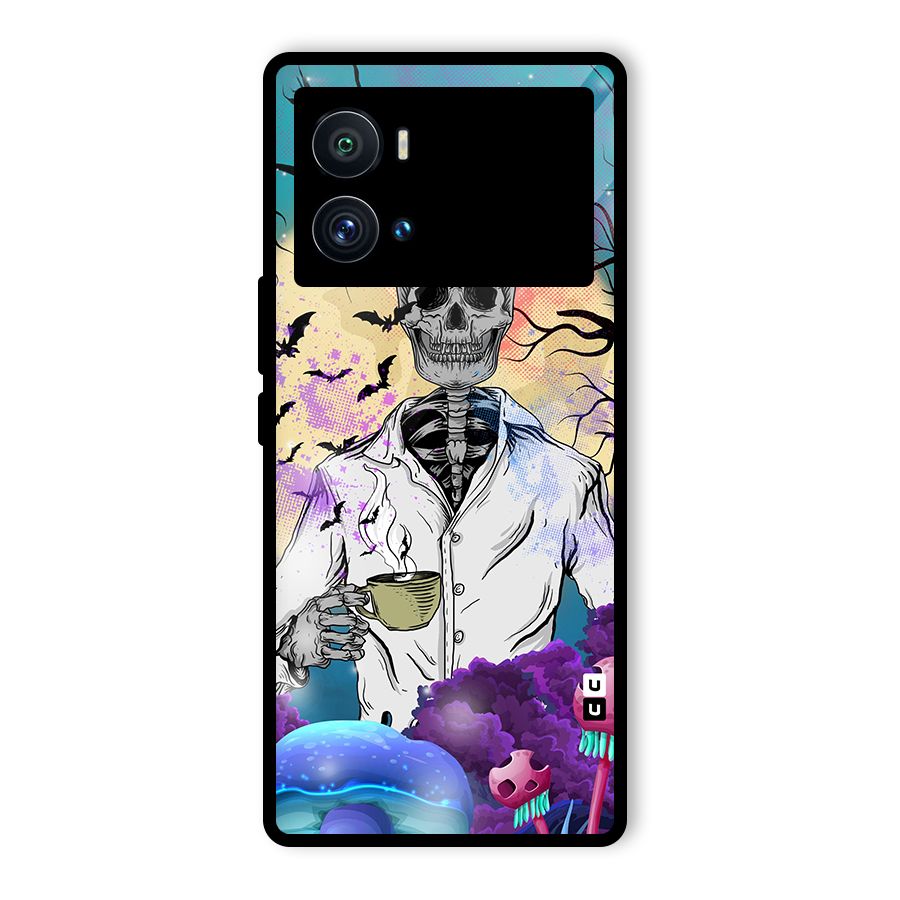 Morning Tea Skull Glass Back Case for Vivo iQOO 9 Pro