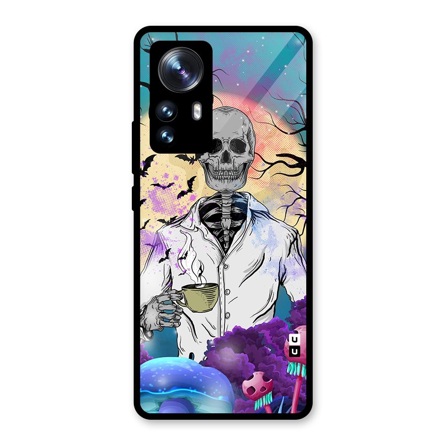 Morning Tea Skull Glass Back Case for Xiaomi 12 Pro